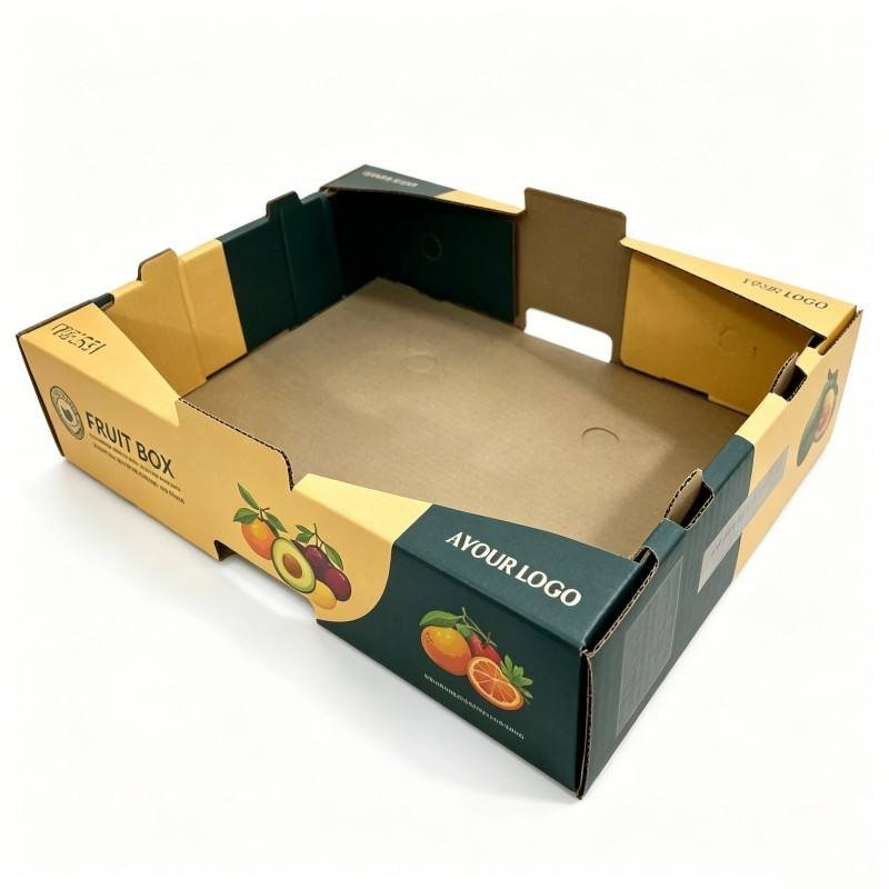 Biodegradable Custom Logo Banana Carton Cardboard Boxes for Fruits Packaging Box Strawberry Pineapples Apple Fruit Boxes