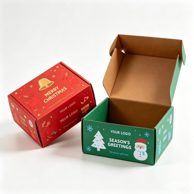 Customized Logo Festive Christmas Gift Packaging Box Eco Friendly Christmas Gift Box Soy Ink High Quality Gift Box