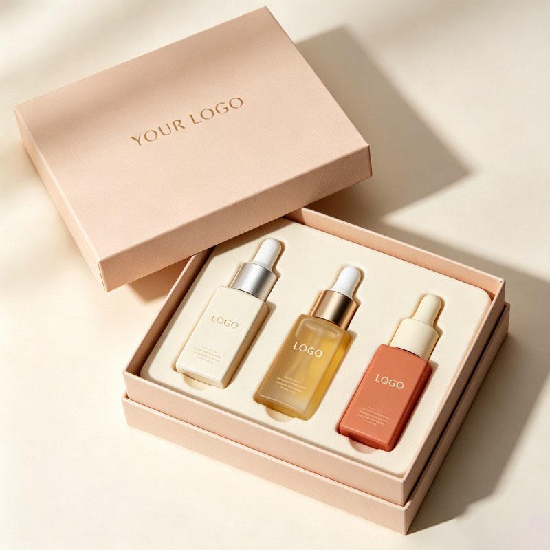 Recyclable Perfume Bottle Gift Box Customized logo Matte Two-piece Cardboard Paper Box Luxury Essence Dropper Bottle Package Box