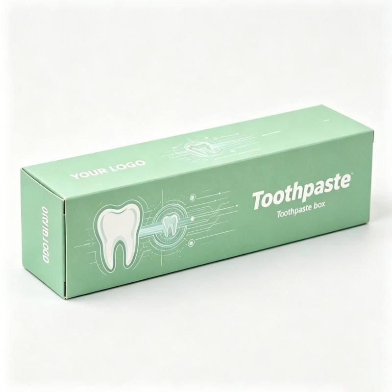 Free Sample Paperboard Thick Card Toothpaste Box 100gram tube cosmetic custom package box for personal care