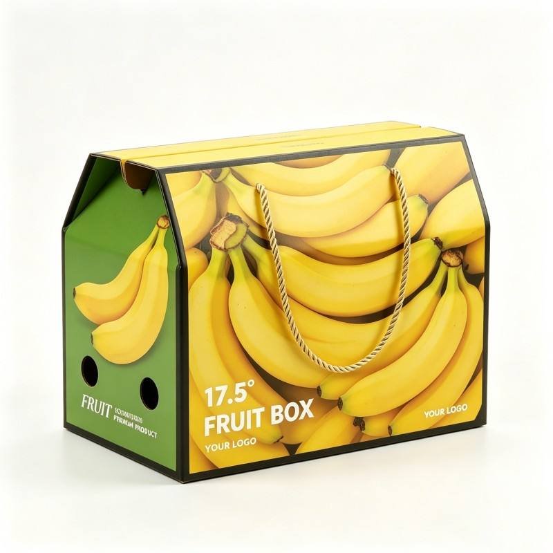 Hot Sale Customized Printed Food Packaging for Banana Packing Box 4KG 5KG 10KG Custom Rigid Fruit Box - Image 3
