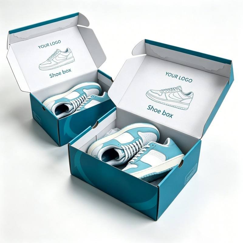 Wholesale Flip-top Shoes Clothes Box with logo Custom Blue Printing Paper Box Packaging Eco-friendly Shipping Storage Packaging