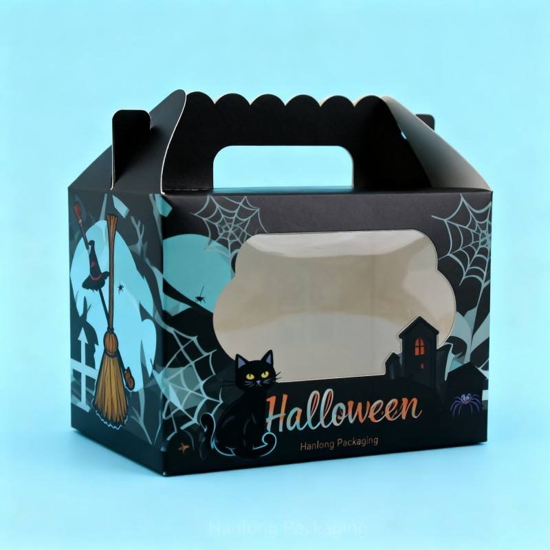 Halloween Gift Paper Box with Handle Digital Printing Toy Gift Paper Box Biodegradable Gift Paper Box with Window - Image 3