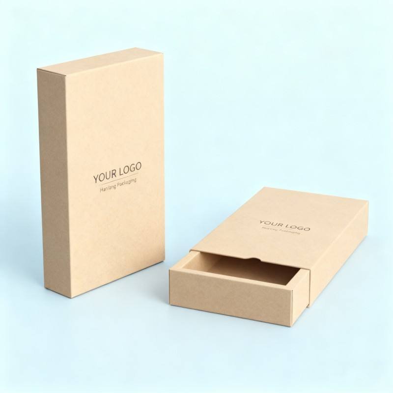 Wholesale Folding Kraft Paper Boxes Premium Gift Packaging Box with Your Own Logo Soy Ink Electronic Products Drawer Paper Box - Image 2