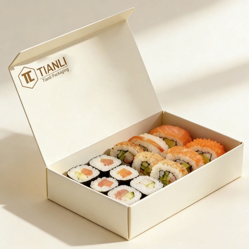 Wholesale  Food Grade Paper Box for Sushi Rigid Snacks Takeaway Luxury Paper Box Sushi Cookies Paper Box