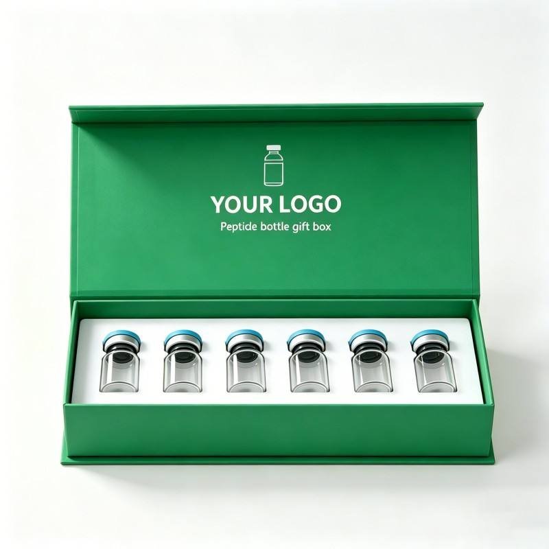 Custom Design Special Paper Peptide Drug Bottle Magnetic Packaging Gift Box Cosmetic 2/5/10ml Peptide Drug Bottle Packaging Box