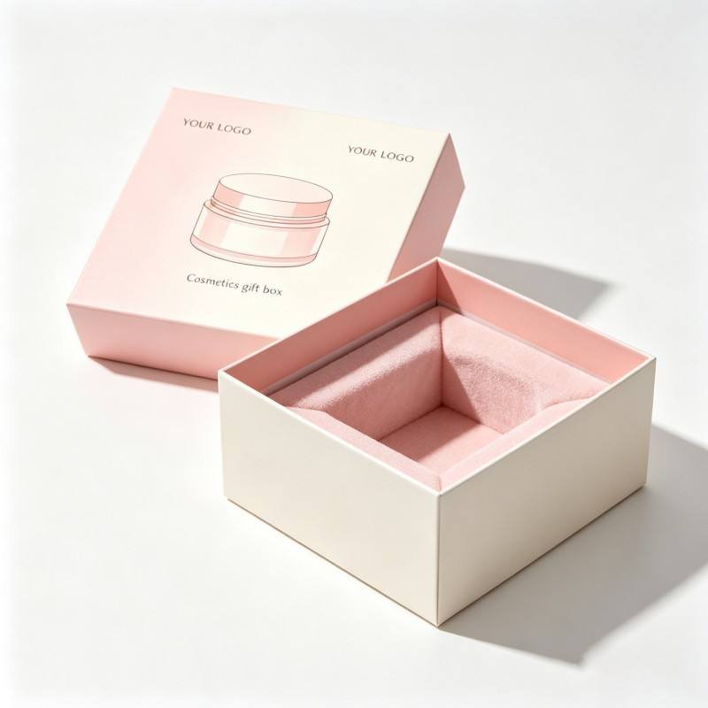 Custom Lightweight Rigid Cosmetic Gift Box Luxury Square Paperboard Packaging with Custom Insert Tray Box Ream Jar Box