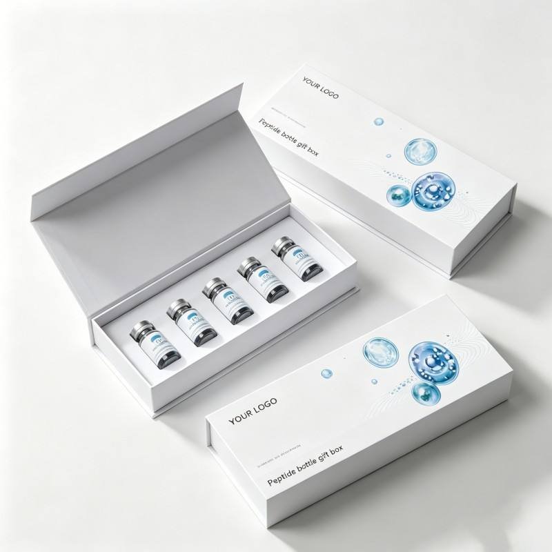 Custom Rigid Cardboard 3/10ml Ampoule Box Skin Care Serum Packaging High Quality Peptide Vial Peptide Box Luxury Peptides Boxes