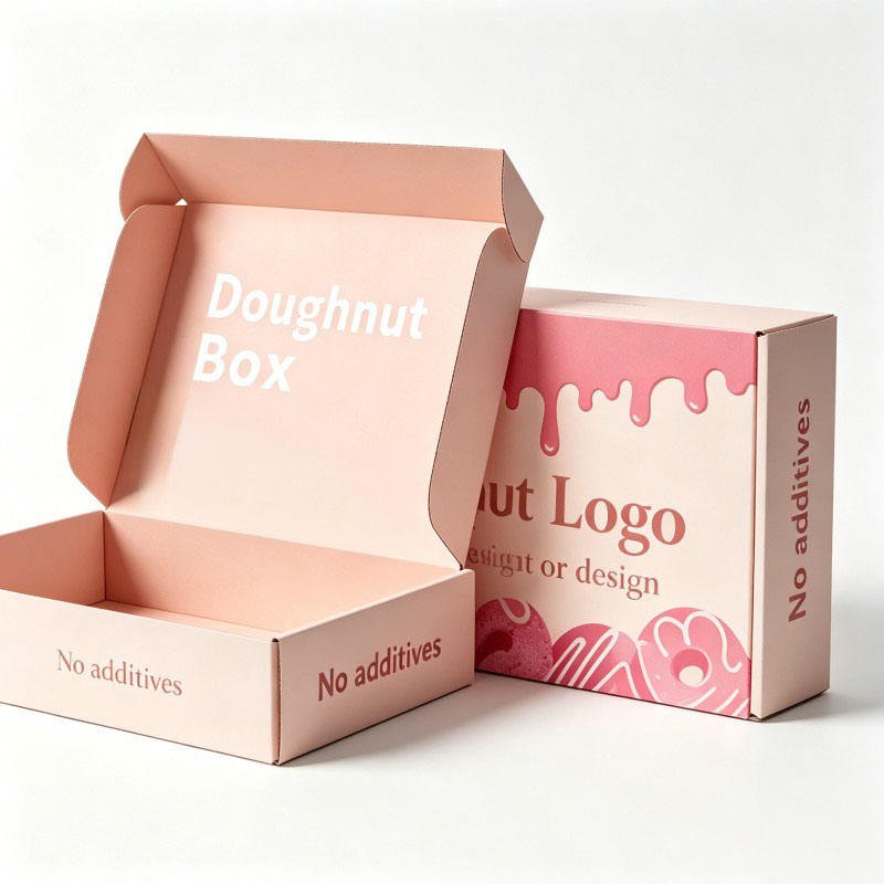 Custom Logo Food Grade  Donut Cake Box Custom Printed Donut Paper Box  Bakery Packaging Box for Donuts Pastry Box