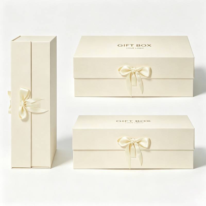 Custom Logo Printed Luxury Cardboard Folding Boxes with Ribbon Free Design Clothes Gift Paper Box Biodegradable Gift Packaging