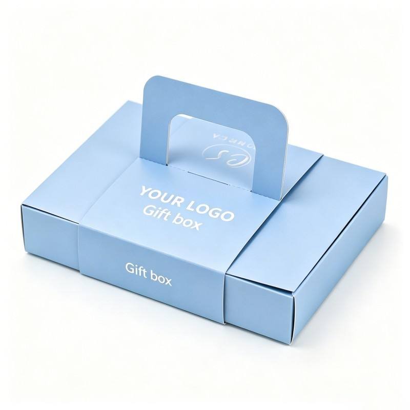 Soy Ink Customized Logo Eco Friendly Food Grade Candy Chocolate Dessert Boxes Foldable Packaging Cake Box with Handle