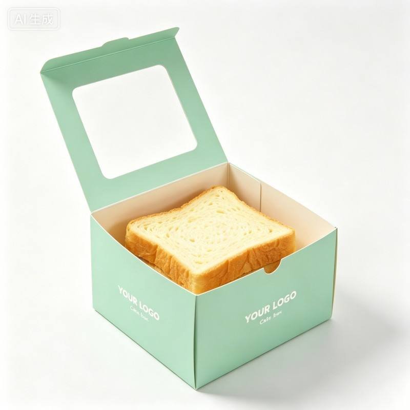 Custom Design Cardboard Paper Cake Box Square Paper Box with clear Window Food Grade Bread Cake Snack Box with Custom logo - Image 4