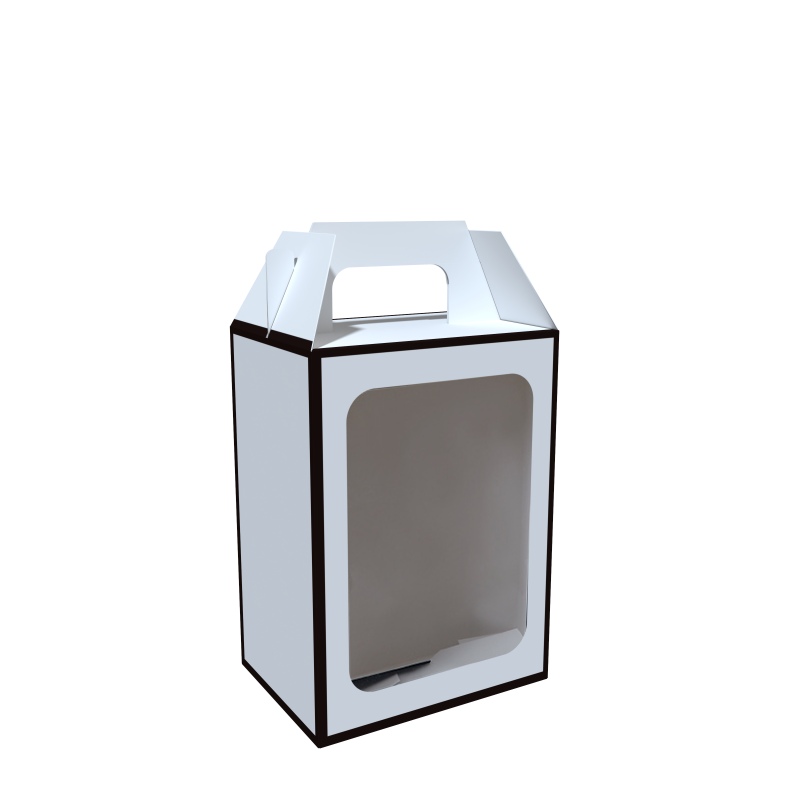 Custom Merchandise Birthday Wedding Party Tote Paper Bags Flower Bouquet Gift Toy Gift Boxes With Transparent Window Handles