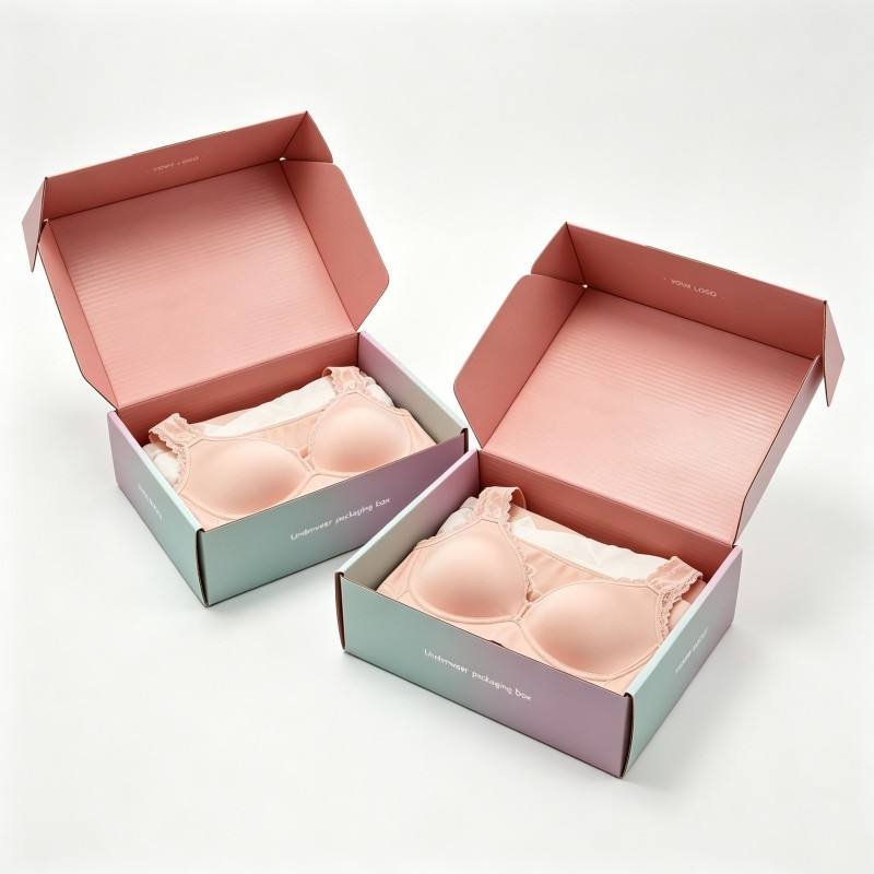 Fashion Shipping Mailer Clothes Underwear Packaging Box Custom logo Corrugated Paper Box Morandi Printing Recycled Paper Boxes