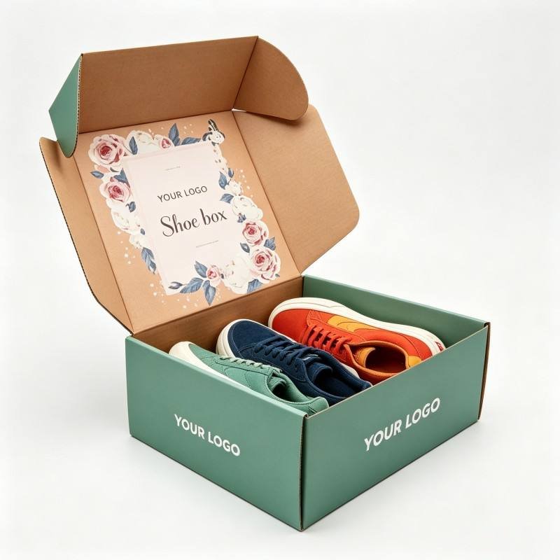 Custom Printed Paper Cloth Storage Box Foldable Printing Logo Shoe Mailing Shipping Box Packaging Corrugated Boxes for Shoes