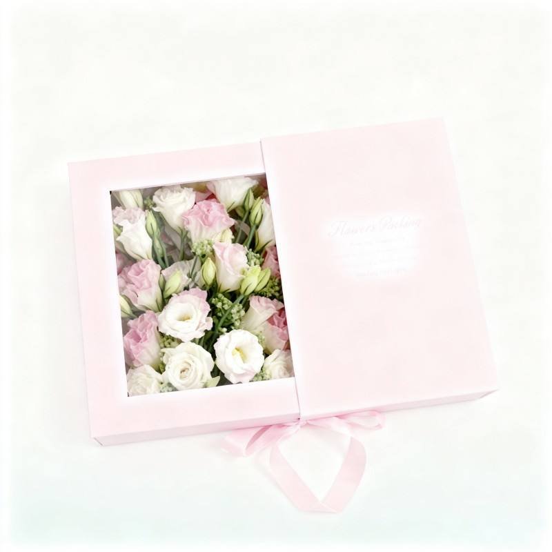 New Valentine's Day Gift Box Luxury Transparent Window Rose Wedding Flower Paper Box Recyclable pink Magnetic Flip Packaging Box - Image 6
