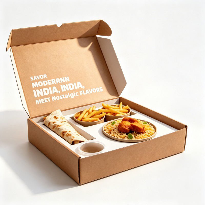 Halal Shawarma Packaging Boxes with Divider Plate Snack Takeout  Fried Chicken Box with Slots Potato Chips Lunch Boxes
