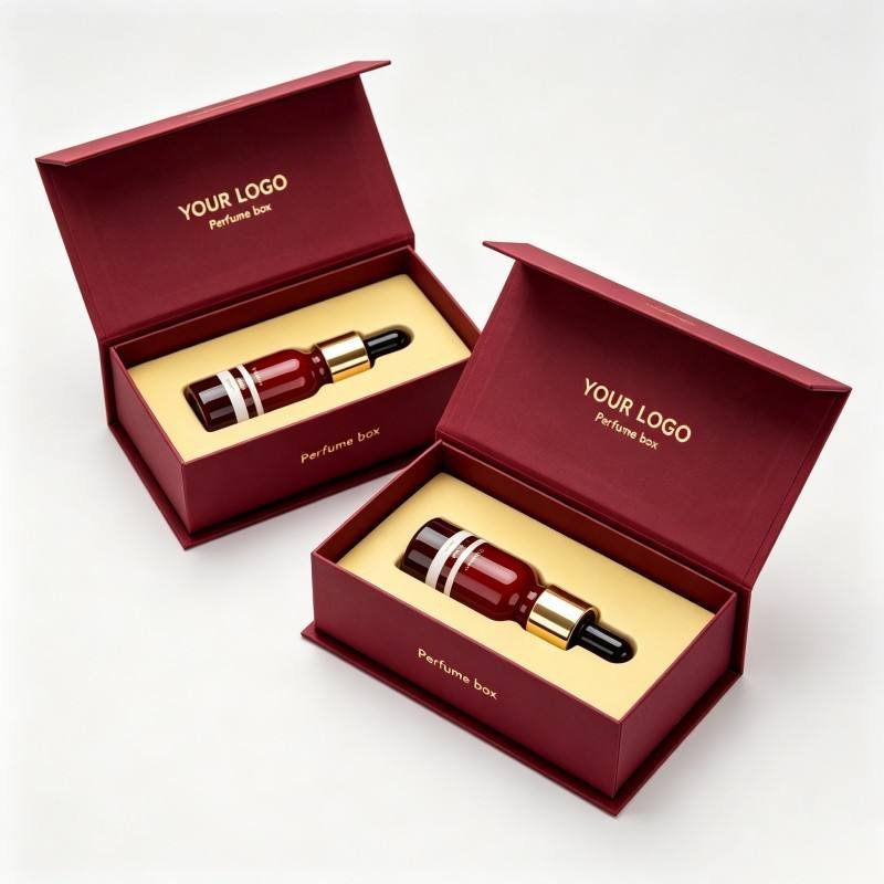 Custom Luxury Velvet Perfume Box Recycled Material Cosmetic Packaging for Essential Oil & Serum Box Eco-Friendly Cardboard Box - Image 3