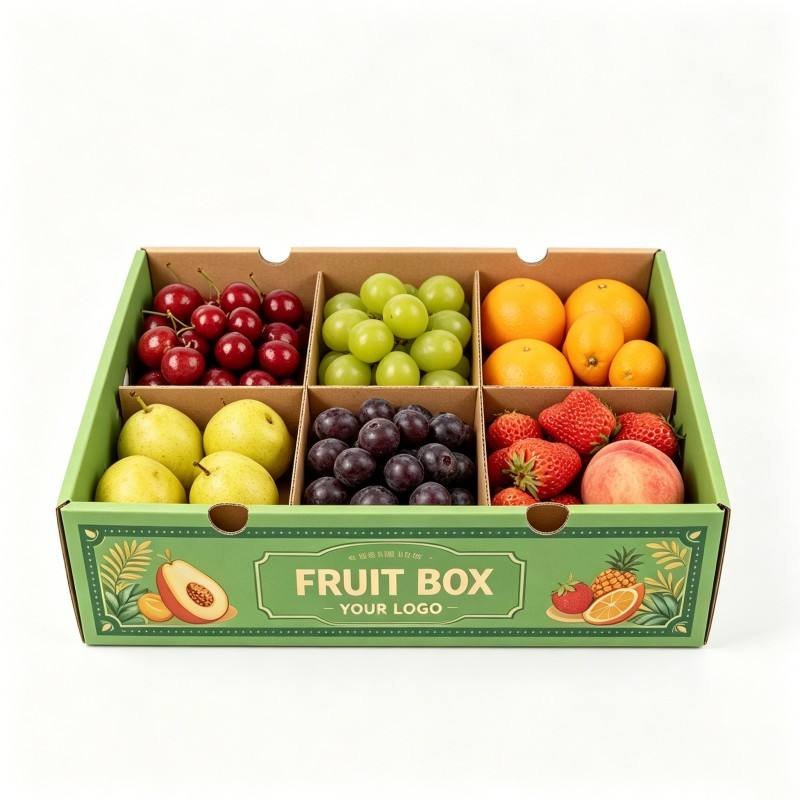 Biodegradable Corrugated Color Printing Cardboard Box Fresh Fruit Carton Box Recycled Cardboard Packing Display Box for Fruit - Image 3