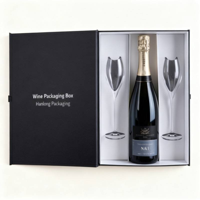 Custom Brand  Luxury Flip Book Shape Wine Gift Box with Cup High Quality Recyclable Cardboard Beverage Boxes