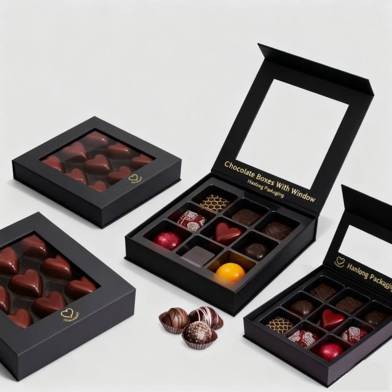 Wholesale Magnetic Chocolate Boxes Custom Logo Luxury Cardboard Chocolate Box Soy Ink Gift Box Candy Sweets Paper Packaging
