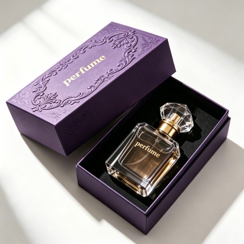 Wholesale Luxury Rigid Perfume Box with Lid Embossed logo Perfume Package with Foam High Quality Perfume Bottle Box