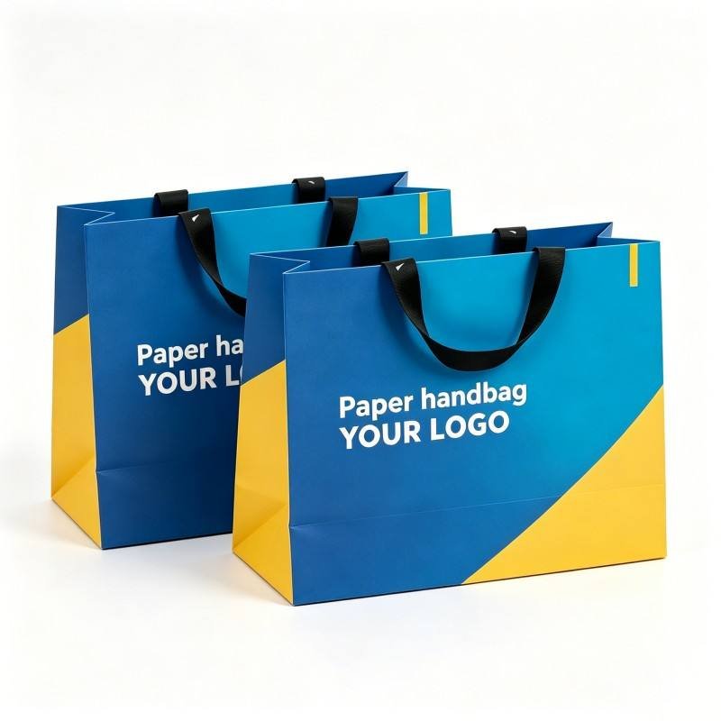 Customized logo Tote Bag with Ribbon Brand Promotion Clothing Paper Bag Eco Friendly Clothing Store Shopping Gift Bag - Image 5