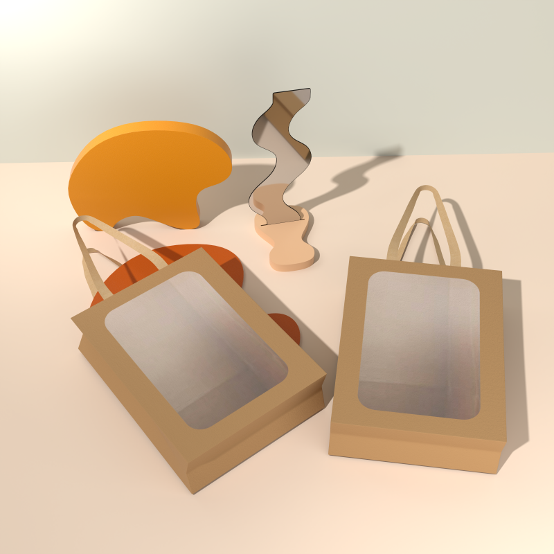 Paper Bag With Clear Pvc Window for Gift Brown Paper Gift Bags With Transparent Window Shopping Bags With Handles for Present - Image 5