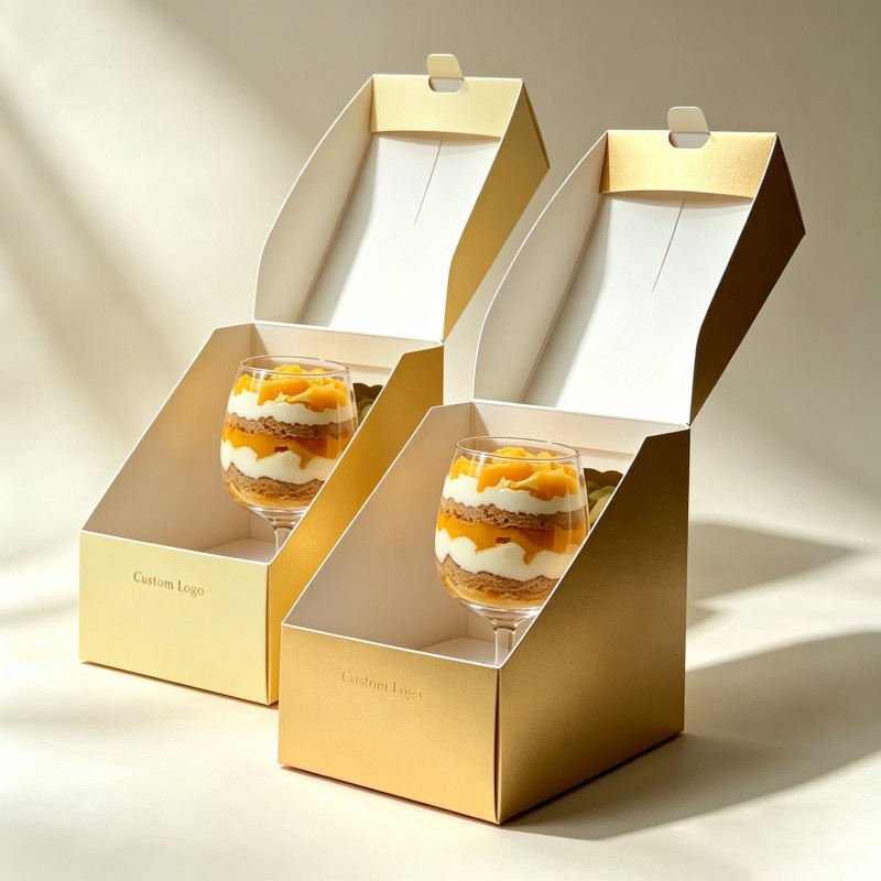 Wholesale  Cupcake Packaging Boxes Wine Cup Cake Boxes with Transparent windows  Bakery Party Cake Customized  Box