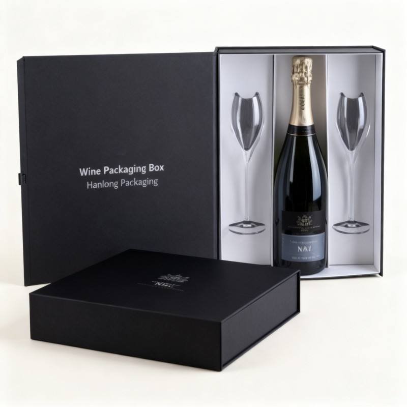 Custom Brand Luxury Flip Book Shape Wine Gift Box with Cup High Quality Recyclable Cardboard Beverage Boxes - Image 4