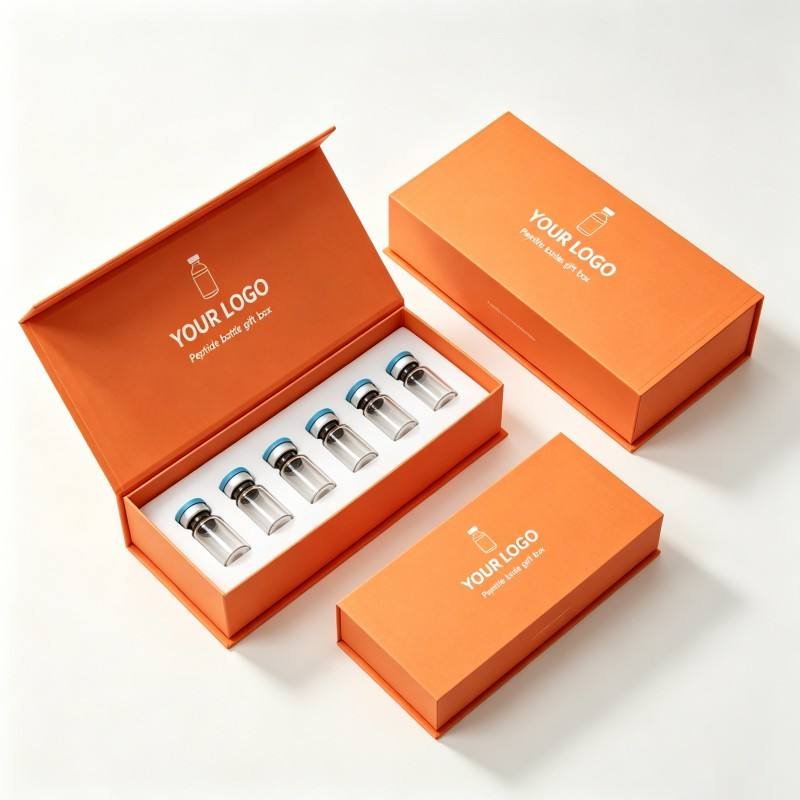 Custom Design Peptide Drug Bottle Magnetic Packaging, Cosmetic 10ml/3ml Peptide Drug Bottle Paper Packaging Box with Foam Insert