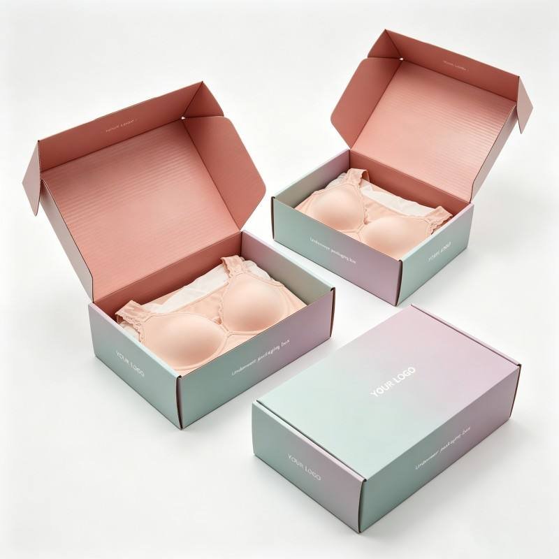 Fashion Shipping Mailer Clothes Underwear Packaging Box Custom logo Corrugated Paper Box Morandi Printing Recycled Paper Boxes - Image 2