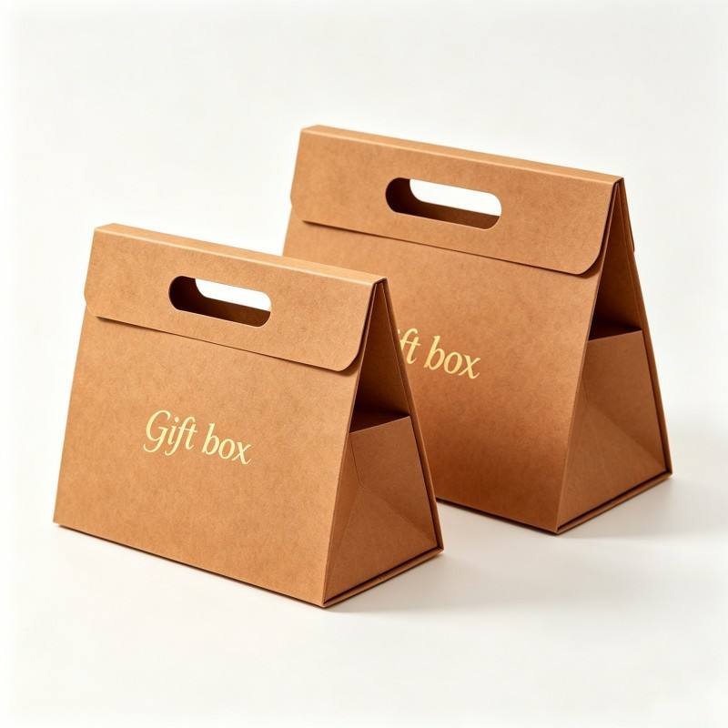 Environmentally Friendly Custom logo Kraft Paper Bag Foldable Exquisite Jewelry Paper Bag High-end Brand Cardboard Shopping Bag