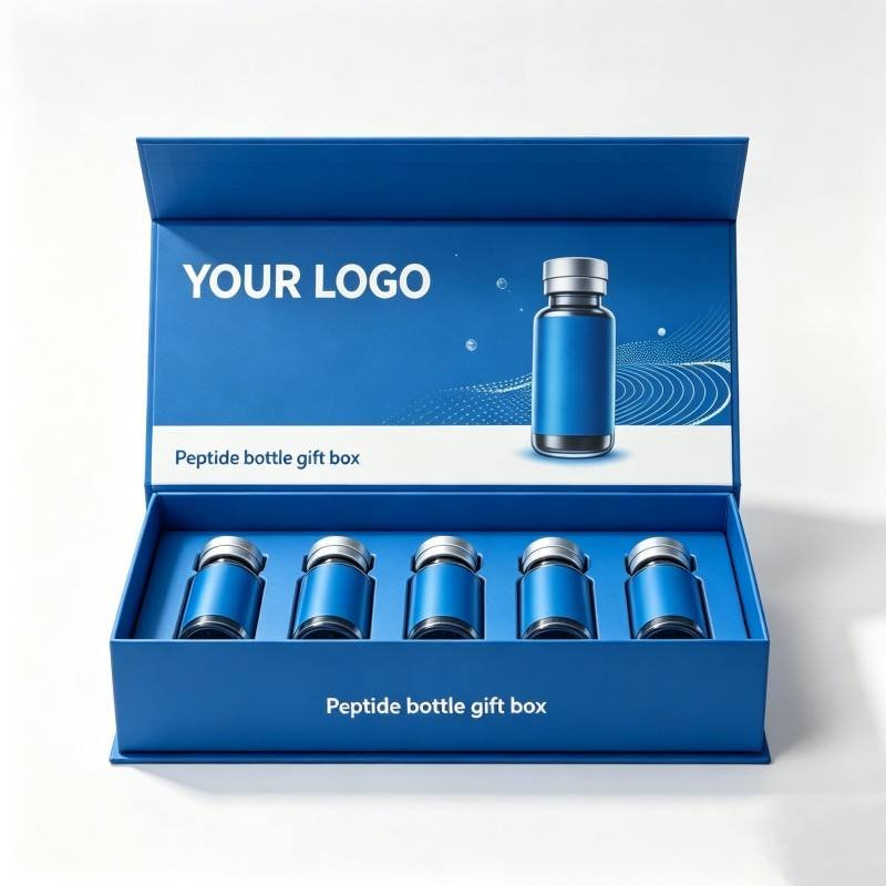 Wholesale Price Custom logo Size Rigid Card Board Peptide Packaging Boxes 3ml 2ml 10ml Cosmetic Peptide Vial Paper Box Packaging
