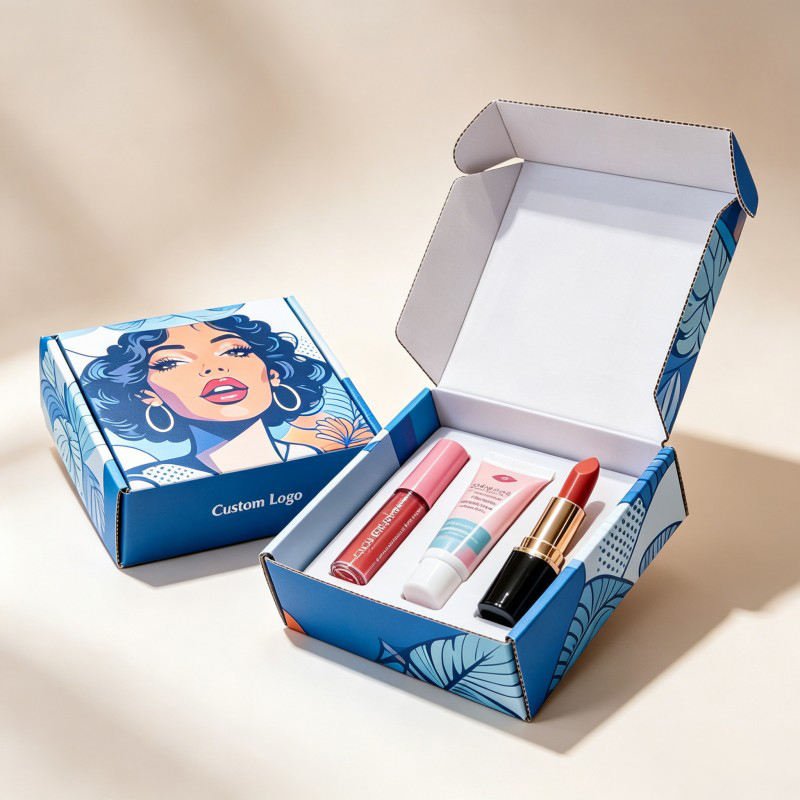 Wholesale Cosmetic Paper Box Lipsticks Set Corrugated Shipping Box Skin Care Products  Mailer Box
