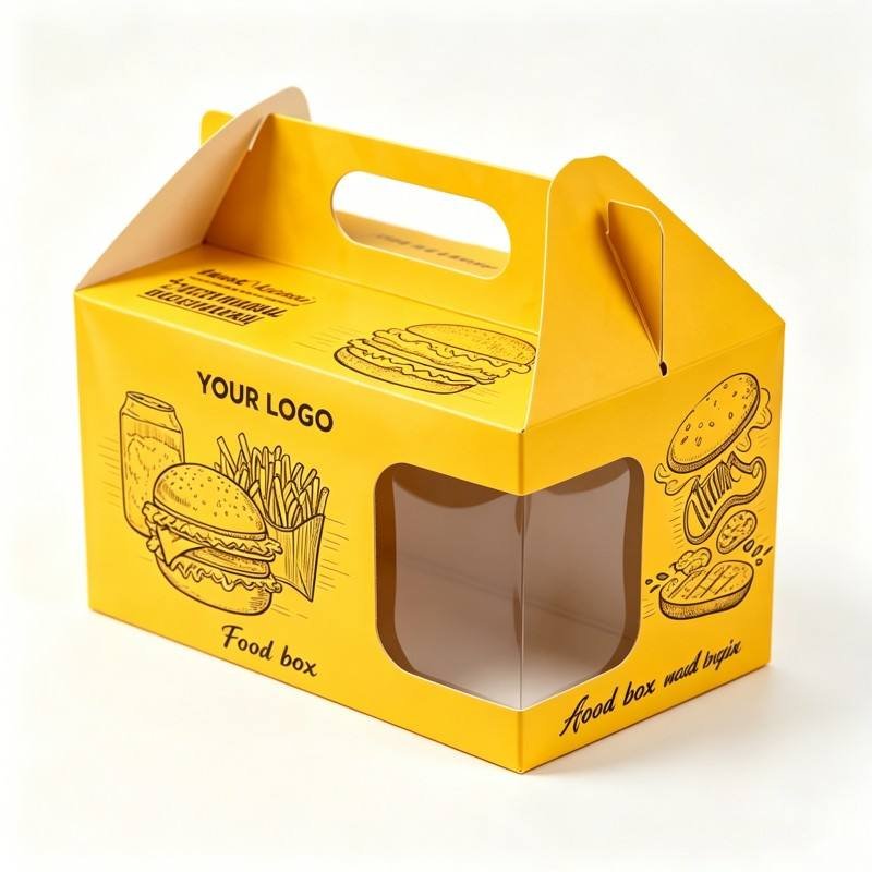 Free Sample Disposable Portable Fried Chicken Burger Fries Chips Set Paper Box for 10oz Coffee Cup Food Packaging Food Boxes